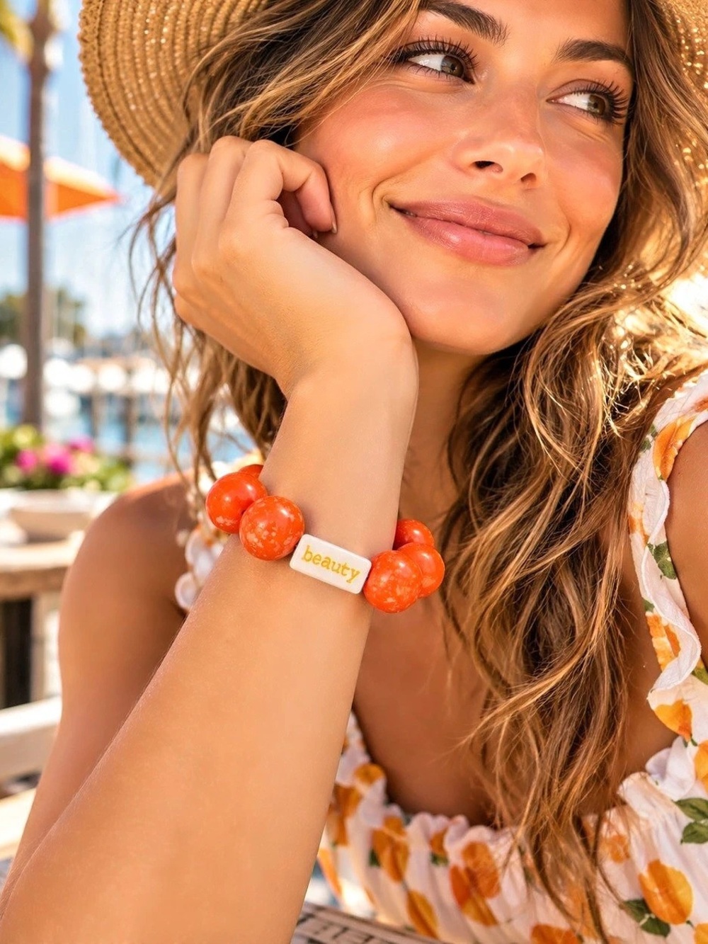 Bright, playful, and full of personality! This bracelet features oversized gloss